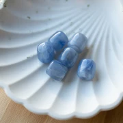 Perles tubes 12x11 mm en résine translucide - Bleu gris marbré x6