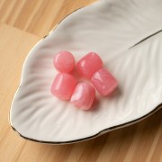 Perles tubes 12x11 mm en résine translucide - Rose foncé marbré x6