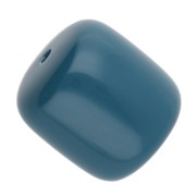 Perles tubes en résine opaque 12x11 mm - Bleu paon x6|raw }}