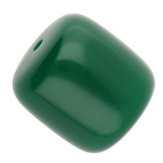 Perles tubes 12x11 mm en résine opaque - Vert émeraude x6