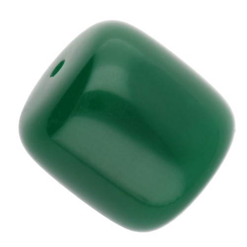 Perles tubes en résine opaque 12x11 mm - Vert émeraude x6