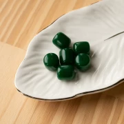 Perles tubes en résine opaque 12x11 mm - Vert émeraude x6