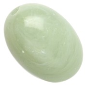 Perle olive 21x15 mm en résine translucide - Lichen marbré x1