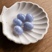 Perle olive 21x15 mm en résine opaque - Gris glacier marbré x1