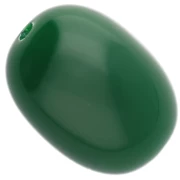 Perle olive en résine opaque 21x15 mm - Vert émeraude x1