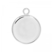 Serti pendentif pour cabochon fond plat 15 mm argenté x1|raw }}