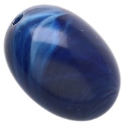 Perle olive 21x15 mm en résine opaque - Bleu marine marbré x1|raw }}