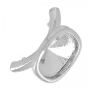 Attache bague porte cabochon 4470 12 mm pour cordon creux 4 mm rhodié|raw }}