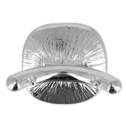 Attache bague porte cabochon 4470 12 mm pour cordon creux 4 mm rhodié