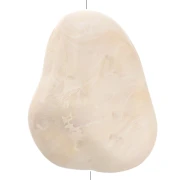 Perle plate irrégulière texturée 29x24 mm en résine opaque - Crème marbré x1