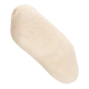 Perle plate irrégulière texturée 29x24 mm en résine opaque - Crème marbré x1