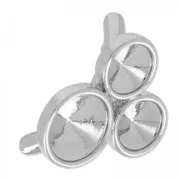 Attache bague porte cabochon 1122 pour cordon creux 4 mm - Plaqué rhodium