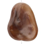 Perle plate irrégulière martelée 29x24mm en résine opaque - Marbré Brun - Crème x1