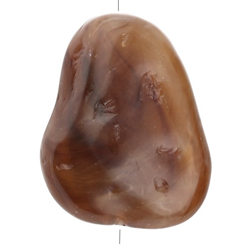 Perle plate irrégulière martelée 29x24mm en résine opaque - Marbré Brun - Crème x1