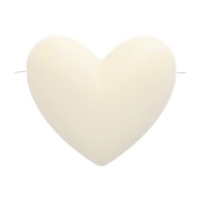 Perles coeur 13x15 mm en résine opaque - trou horizontal - Ecru x6
