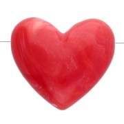 Perles coeur 13x15 mm en résine opaque - trou horizontal - Grenadine marbré x6|raw }}