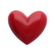 Perles coeur 13x15 mm en résine opaque - trou horizontal - Rouge carmin x6|raw }}
