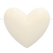 Perle coeur 15.5x18 mm en résine opaque - trou horizontal - Ecru x1|raw }}