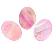 Perles plates ovales en nacre irisé 20x15 mm Rose x4