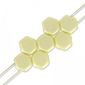 Perles en verre tchèque Honeycomb 6 mm Pastel Cream x20