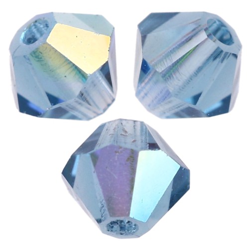 Perles toupies Preciosa - Rondelle Bead 4 mm - Malibu Blue AB x30