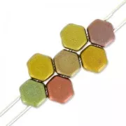 Perles en verre tchèque Honeycomb 6 mm Metallic Iris Satin x20