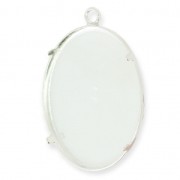 Serti griffe pendentif pour cabochon 30x22 mm en Argent 925 x1|raw }}