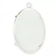Serti griffe pendentif pour cabochon 30x22 mm en Argent 925 x1