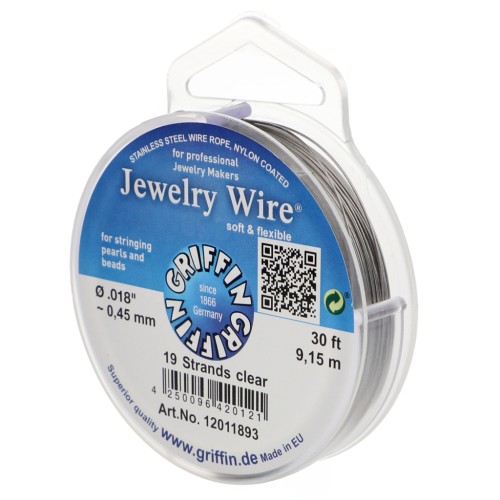 Fil cablé rond 19 brins 0.45 mm - Acier inoxydable x9.15m