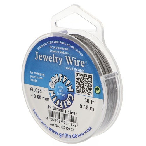 Fil cablé rond 49 brins 0.6 mm - Acier inoxydable x9.15m