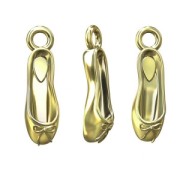 Breloque ballerine 14,5 mm en Argent 925 doré à l'or fin x1