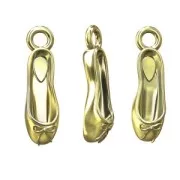 Breloque ballerine 14,5 mm en Argent 925 doré à l'or fin x1