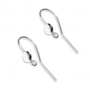 Crochets d'oreilles 17 mm et disque 4,5 mm Argent 925 x2
