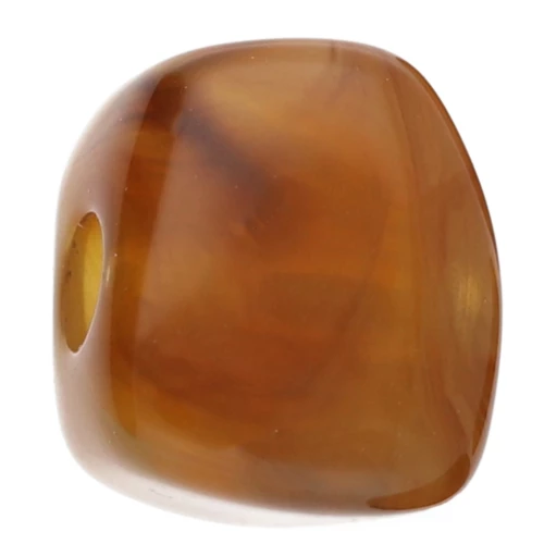 Perle cube irrégulier 15x13 mm en résine transparente - Marbré Caramel x1