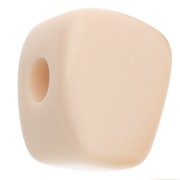 Perle cube irrégulier 15x13 mm en résine opaque - Ivoire x1|raw }}