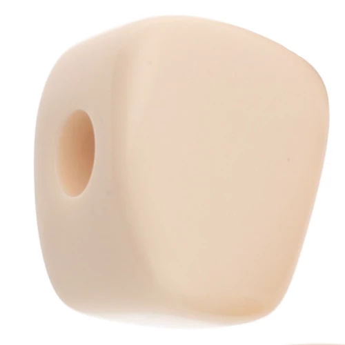 Perle cube irrégulier 15x13 mm en résine opaque - Ivoire x1