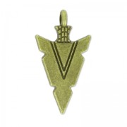 Pendentif tête de flèche 30 mm bronze x1