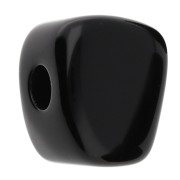 Perle cube irrégulier 15x13 mm en résine opaque - Noir x1