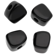 Perle cube irrégulier 15x13 mm en résine opaque - Noir x1