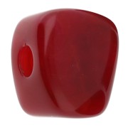 Perle cube irrégulier 15x13 mm en résine translucide - Marbré Bordeaux x1