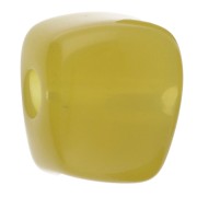 Perle cube irrégulier 15x13 mm en résine transparente - Tilleul x1