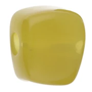 Perle cube irrégulier 15x13 mm en résine transparente - Tilleul x1