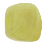 Perle cube irrégulier 15x13 mm en résine opaque - Marbré Tilleul mat x1|raw }}