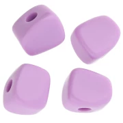 Perle cube irrégulier 15x13 mm en résine opaque - Lilas x1