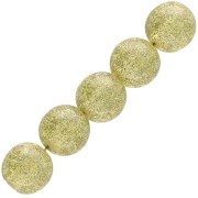 Perles rondes 8 mm en résine transparente - Champagne pailleté x10|raw }}