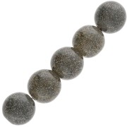 Perles rondes 12 mm en résine transparente - Noir pailleté x6|raw }}