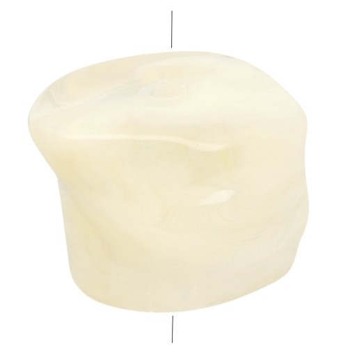 Perles irrégulières 16x20 mm en acrylique transparente - Beige marbré x4