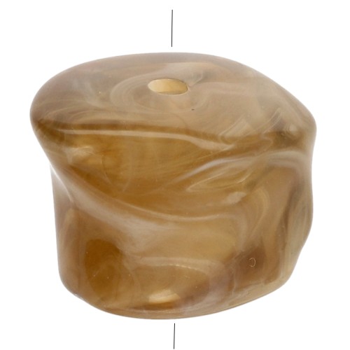 Perles irrégulières 16x20 mm en acrylique transparente - Marron clair marbré x4