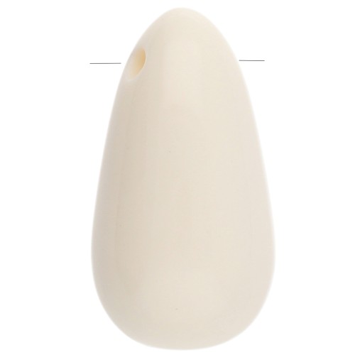 Pendentif poire en acrylique 33x18 mm - Blanc x1