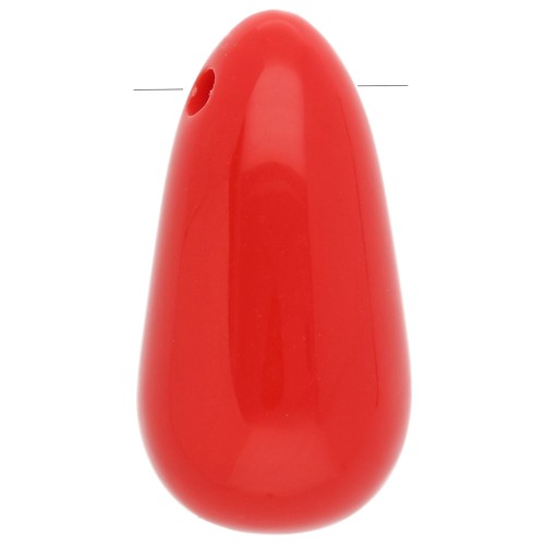 Pendentif poire en acrylique 33x18 mm - Rouge x1